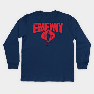 The Enemy -red logo Kids Long Sleeve T-Shirt